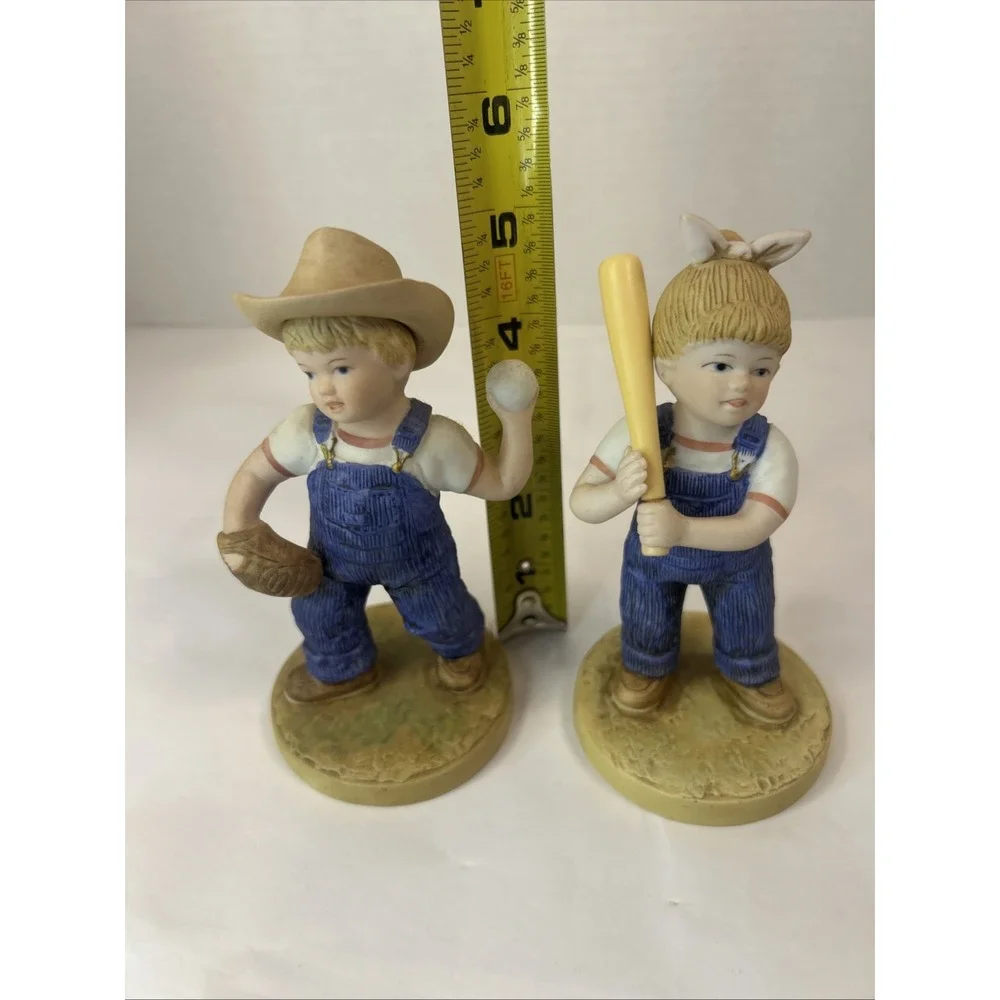 Denim Days LET'S PLAY BALL Danny Debbie Figurine 1522 Vintage No Box - No Tag